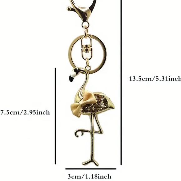Gold Flamingo Keychain/Charm - Picture 3 of 5